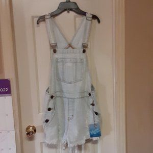 NWT Show Me Your MuMu Blue Bib Overall Romper Shorts